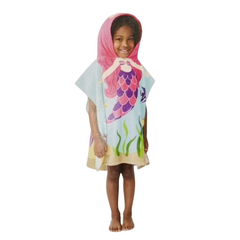 The Big One Kids Hooded Mermaid New Beach Poncho Towel Wrap